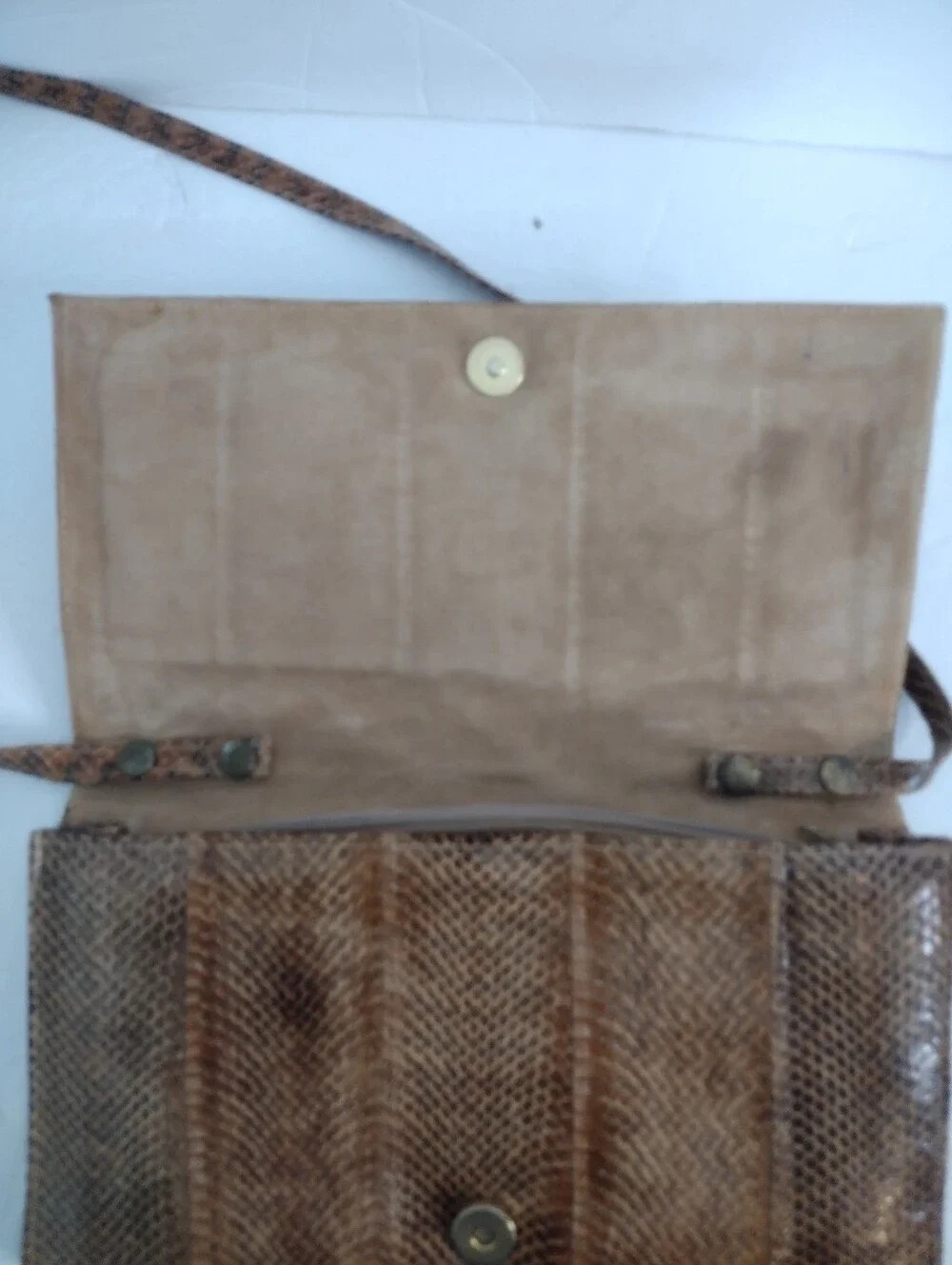 Vintage Brown Textured Crossbody Bag
